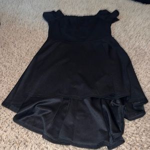 Black off the shoulder hi lo dress